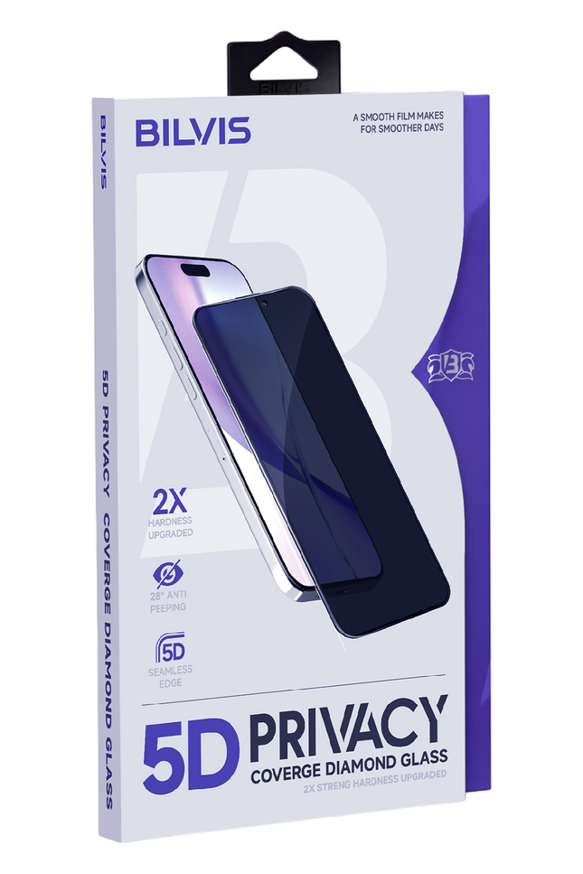 iPhone 13 Pro Max 5D Privacy Diamond Hayalet Cam Ekran Koruyucu