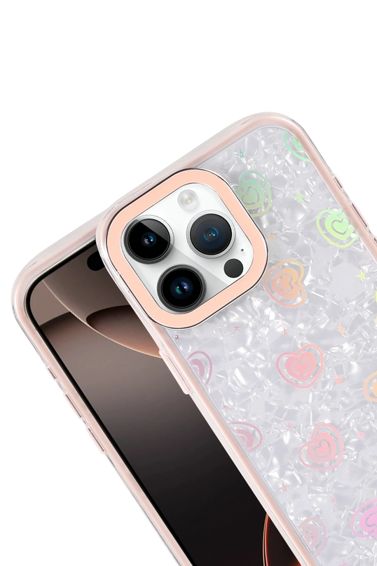 iPhone 14 Lumi Desenli Kapak Kılıf - Pembe 3