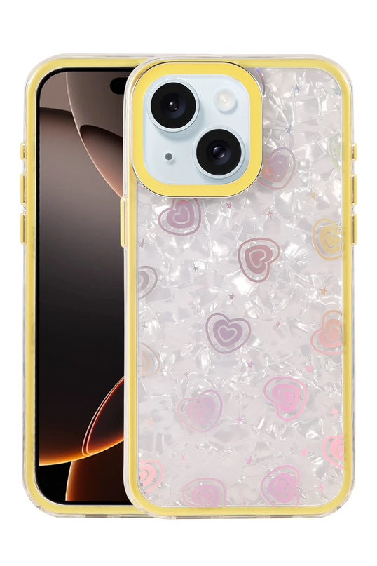 iPhone 14 Lumi Desenli Kapak Kılıf - Sarı