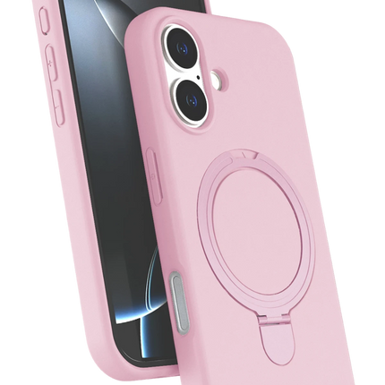 iPhone 16 Plus Regal Magsafe Standlı Kapak Kılıf - Açık Pembe