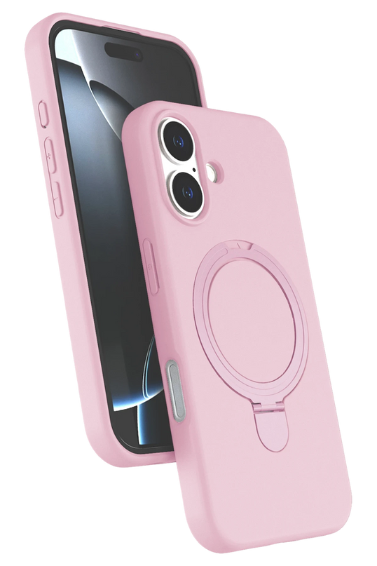 iPhone 16 Plus Regal Magsafe Standlı Kapak Kılıf - Açık Pembe