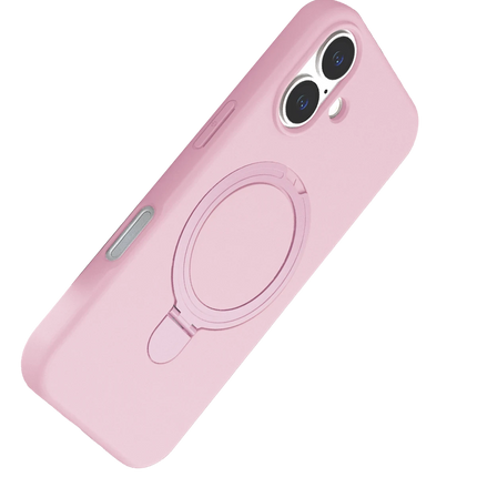 iPhone 16 Plus Regal Magsafe Standlı Kapak Kılıf - Açık Pembe 4