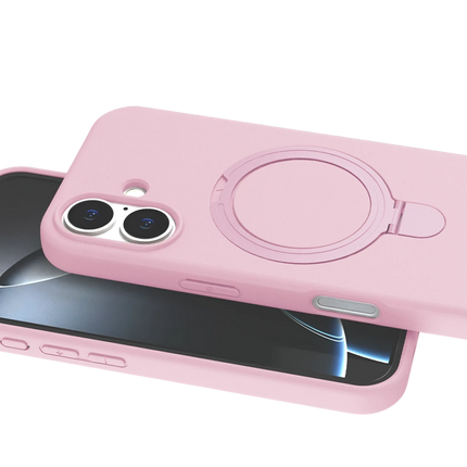 iPhone 16 Plus Regal Magsafe Standlı Kapak Kılıf - Açık Pembe 2