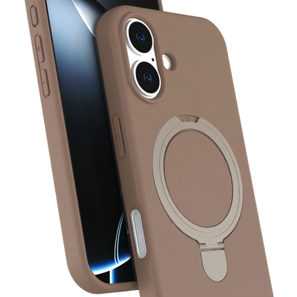 iPhone 16 Plus Regal Magsafe Standlı Kapak Kılıf - Çöl Titanyum