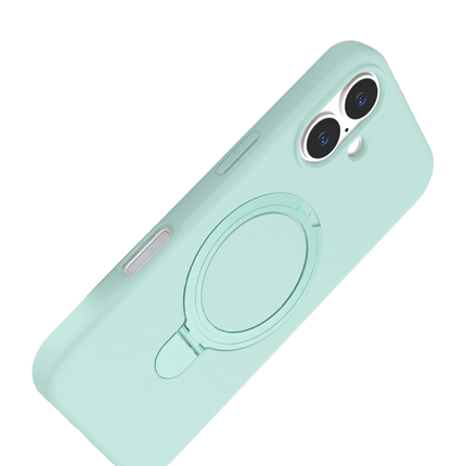 iPhone 16 Plus Regal Magsafe Standlı Kapak Kılıf - Su Yeşili 3
