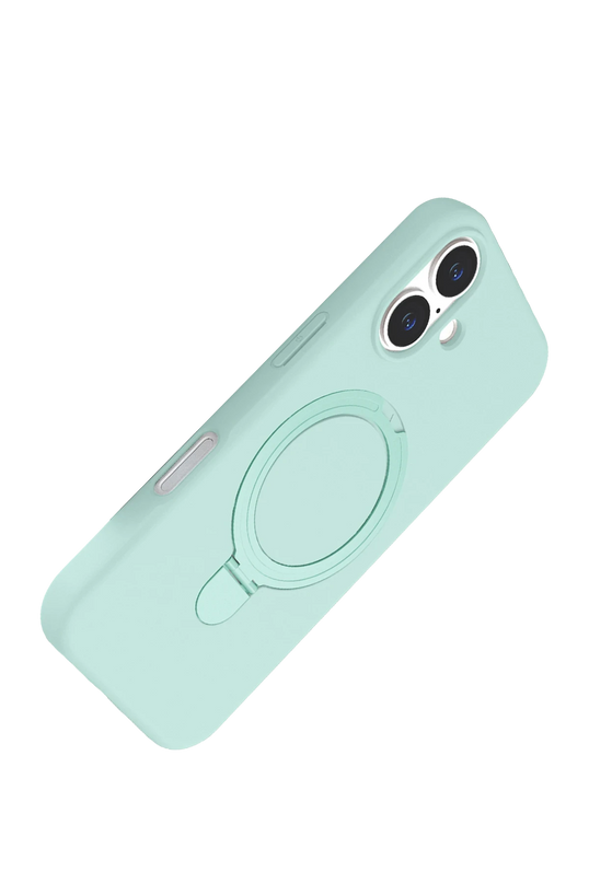 iPhone 16 Plus Regal Magsafe Standlı Kapak Kılıf - Su Yeşili 3
