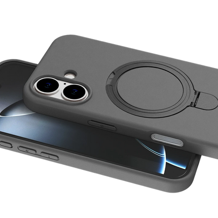 iPhone 16 Plus Regal Magsafe Standlı Kapak Kılıf - Titan Gri 2