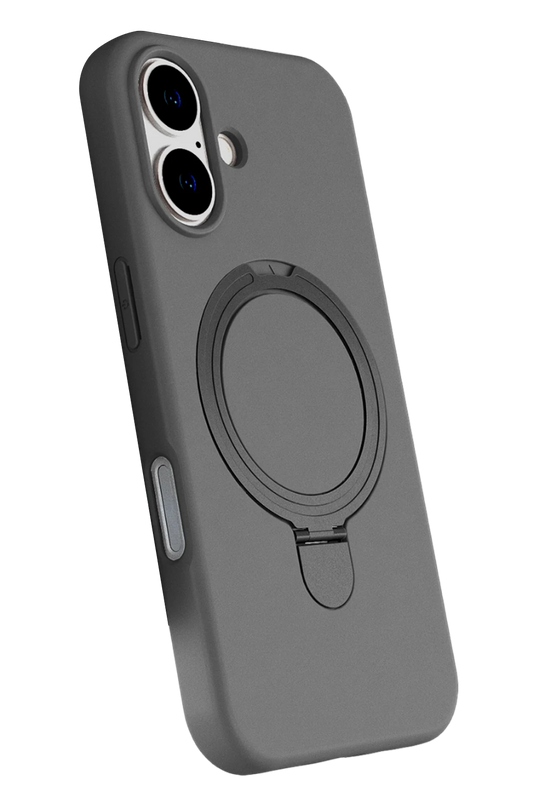 iPhone 16 Plus Regal Magsafe Standlı Kapak Kılıf - Titan Gri 3