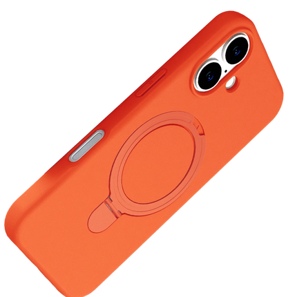 iPhone 16 Plus Regal Magsafe Standlı Kapak Kılıf - Turuncu 4