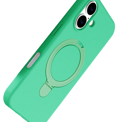 iPhone 16 Plus Regal Magsafe Standlı Kapak Kılıf - Yeşil 4