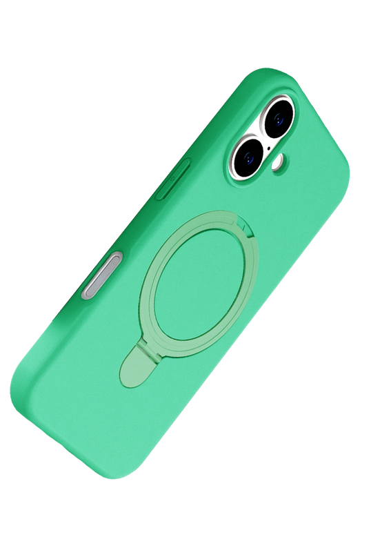 iPhone 16 Plus Regal Magsafe Standlı Kapak Kılıf - Yeşil 4