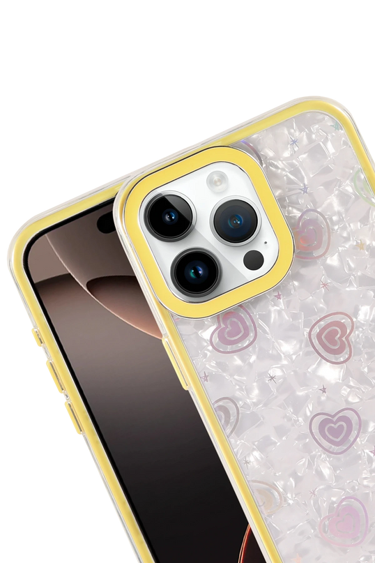 iPhone 16 Pro Max Lumi Desenli Kapak Kılıf - Sarı 2