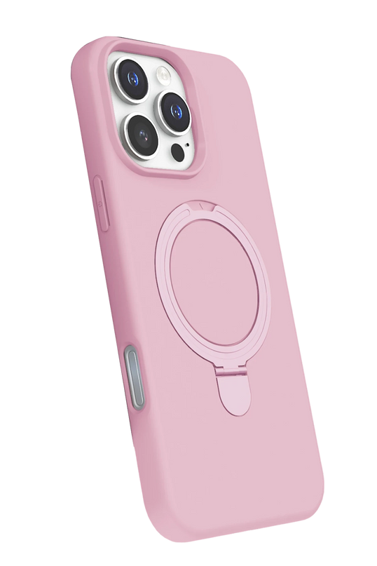 iPhone 16 Pro Max Regal Magsafe Standlı Kapak Kılıf - Açık Pembe 2