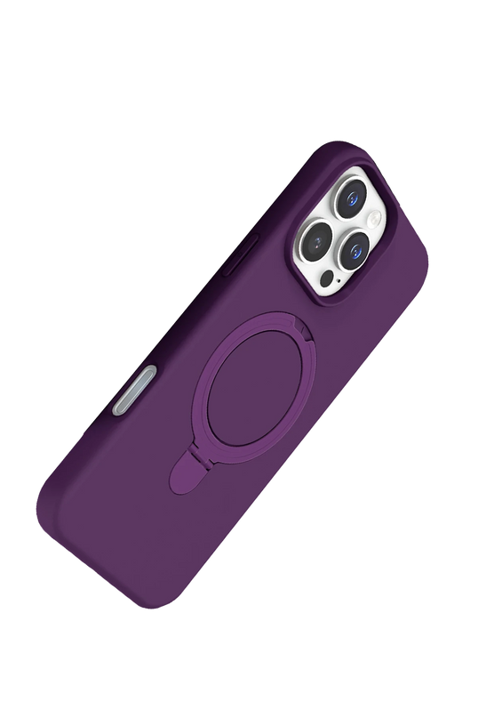 iPhone 16 Pro Max Regal Magsafe Standlı Kapak Kılıf - Derin Mor 3