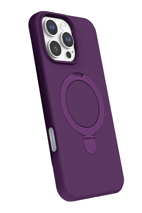 iPhone 16 Pro Max Regal Magsafe Standlı Kapak Kılıf - Derin Mor 2