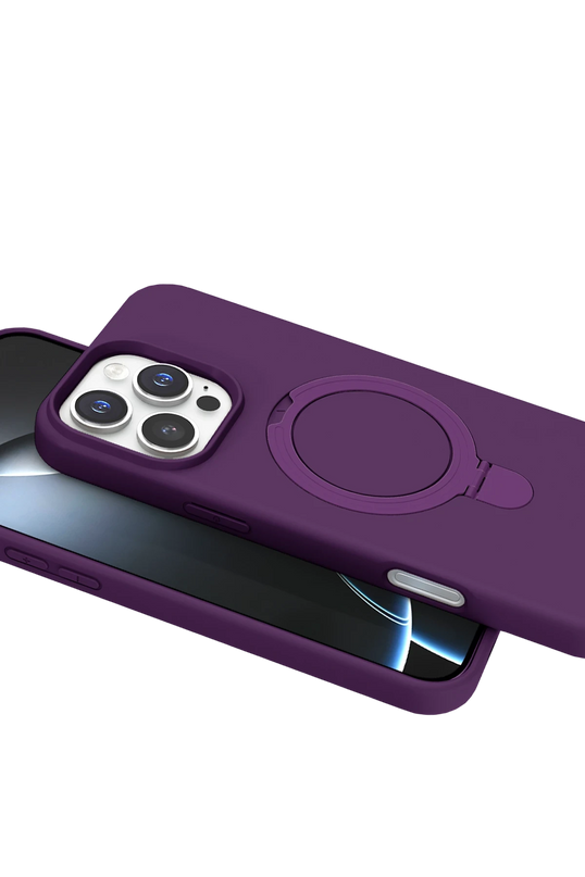 iPhone 16 Pro Max Regal Magsafe Standlı Kapak Kılıf - Derin Mor 4