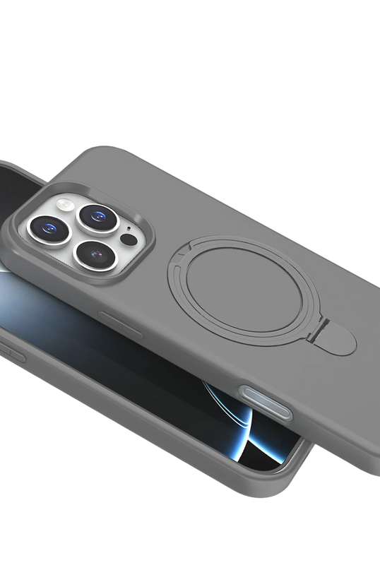 iPhone 16 Pro Max Regal Magsafe Standlı Kapak Kılıf - Titan Gri 4