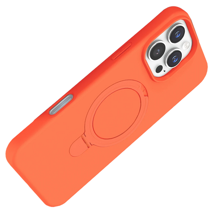 iPhone 16 Pro Max Regal Magsafe Standlı Kapak Kılıf - Turuncu 3
