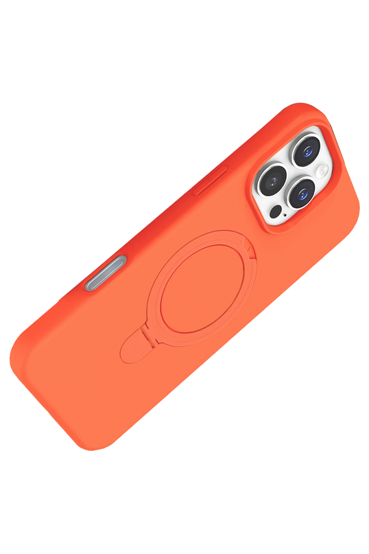 iPhone 16 Pro Max Regal Magsafe Standlı Kapak Kılıf - Turuncu 3