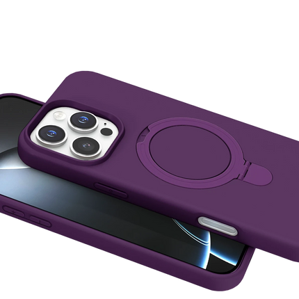iPhone 16 Pro Regal Magsafe Standlı Kapak Kılıf - Derin Mor 4