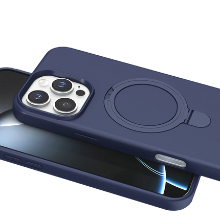 iPhone 16 Pro Regal Magsafe Standlı Kapak Kılıf - Lacivert 4