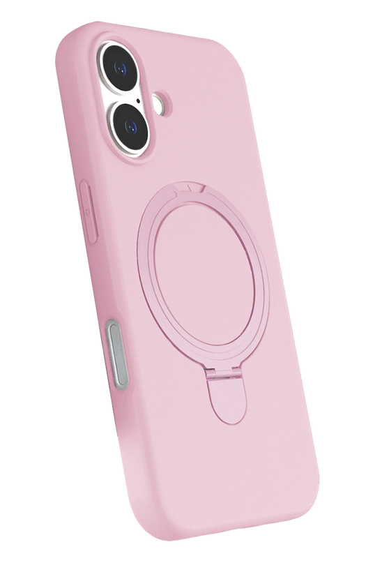 iPhone 16 Regal Magsafe Standlı Kapak Kılıf - Açık Pembe 3