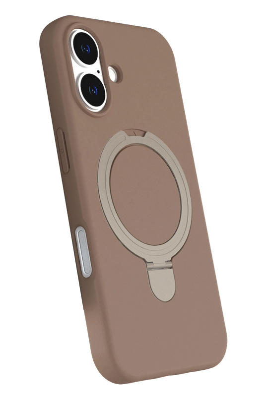 iPhone 16 Regal Magsafe Standlı Kapak Kılıf - Çöl Titanyum 3