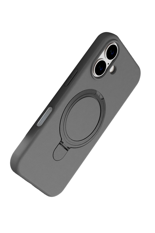 iPhone 16 Regal Magsafe Standlı Kapak Kılıf - Titan Gri 4