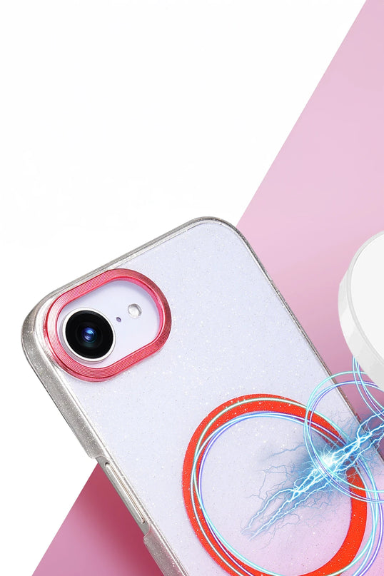 iPhone 16E Glossy Magsafe Kapak Kılıf - Pembe 2