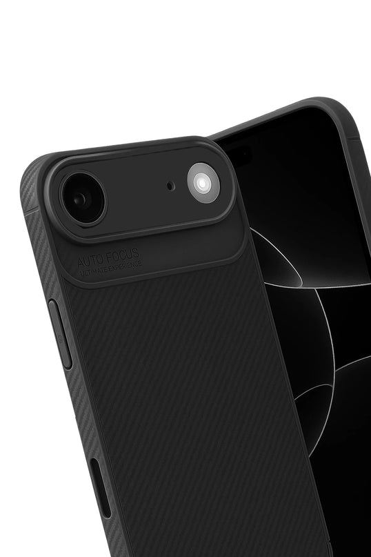 iPhone 17 Air Auto Focus Karbon Kapak Kılıf - Siyah 3