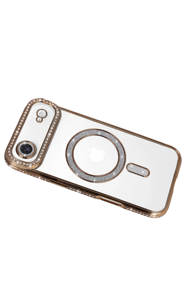 iPhone 17 Air Joke Simli Magneticsafe Kılıf - Gold 3
