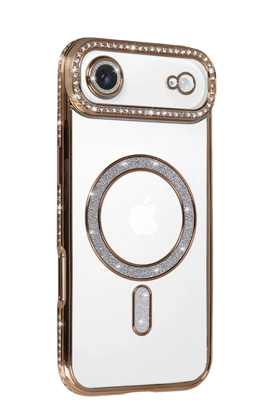 iPhone 17 Air Joke Simli Magneticsafe Kılıf - Gold 2