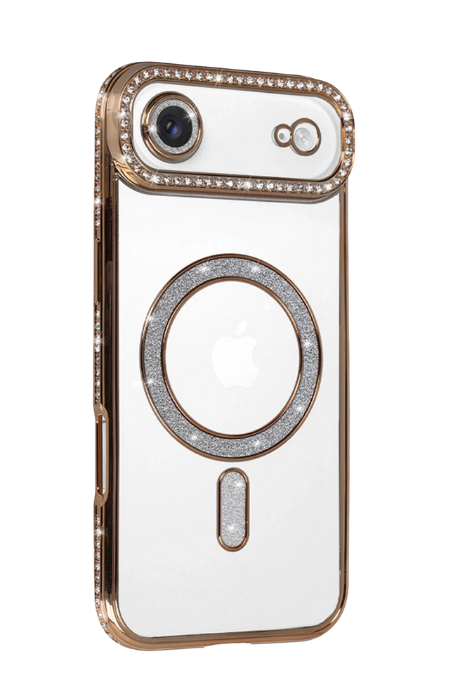 iPhone 17 Air Joke Simli Magneticsafe Kılıf - Gold 2