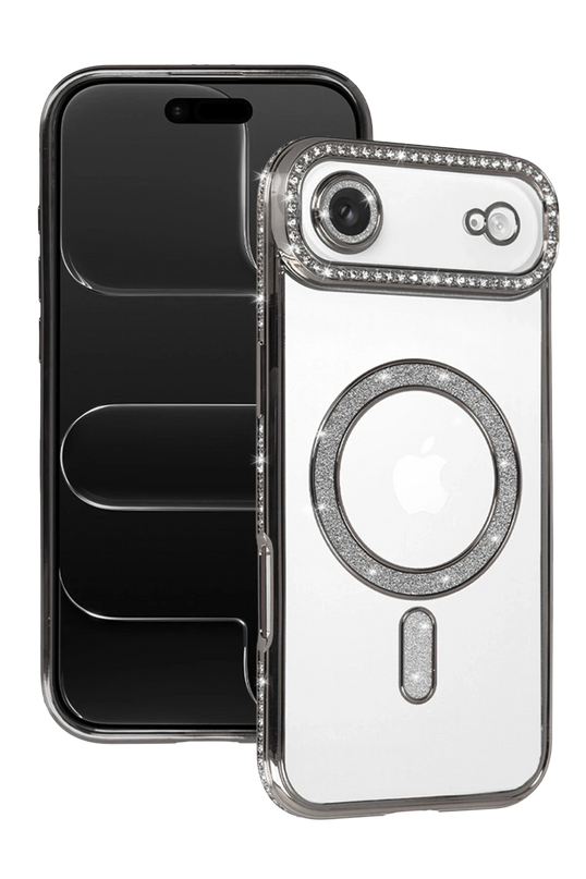 iPhone 17 Air Joke Simli Magneticsafe Kılıf - Gümüş
