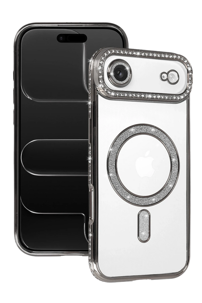 iPhone 17 Air Joke Simli Magneticsafe Kılıf - Gümüş