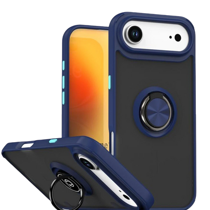 iPhone 17 Air Montreal Yüzüklü Silikon Kapak Kılıf - Lacivert