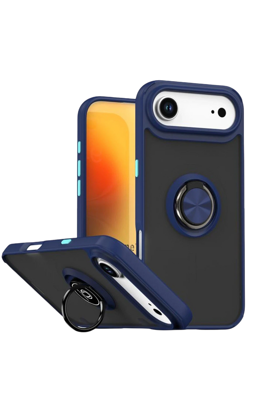 iPhone 17 Air Montreal Yüzüklü Silikon Kapak Kılıf - Lacivert