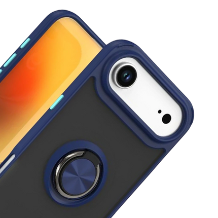 iPhone 17 Air Montreal Yüzüklü Silikon Kapak Kılıf - Lacivert 2