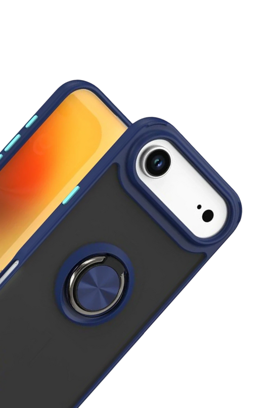 iPhone 17 Air Montreal Yüzüklü Silikon Kapak Kılıf - Lacivert 2