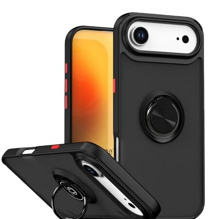 iPhone 17 Air Montreal Yüzüklü Silikon Kapak Kılıf - Siyah
