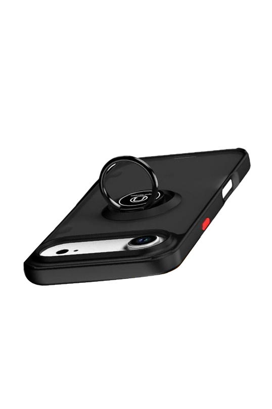 iPhone 17 Air Montreal Yüzüklü Silikon Kapak Kılıf - Siyah 4