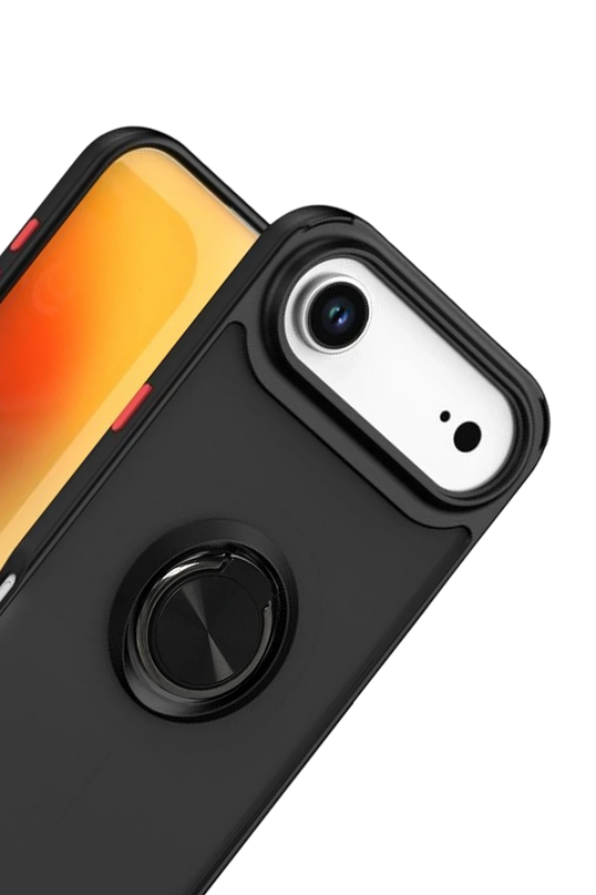 iPhone 17 Air Montreal Yüzüklü Silikon Kapak Kılıf - Siyah 2