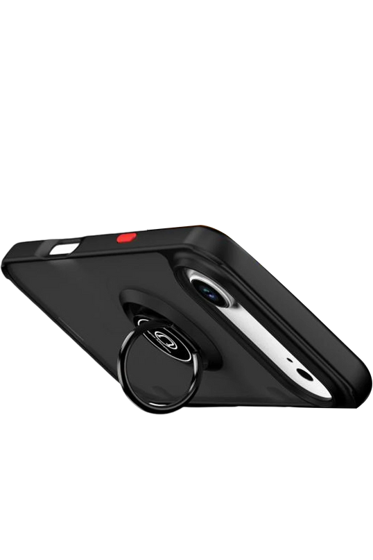iPhone 17 Air Montreal Yüzüklü Silikon Kapak Kılıf - Siyah 3