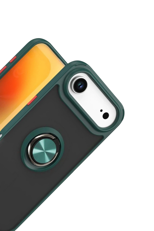 iPhone 17 Air Montreal Yüzüklü Silikon Kapak Kılıf - Yeşil 2