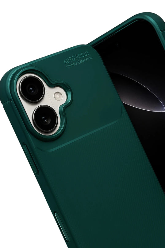 iPhone 17 Auto Focus Karbon Kapak Kılıf - Koyu Yeşil 2
