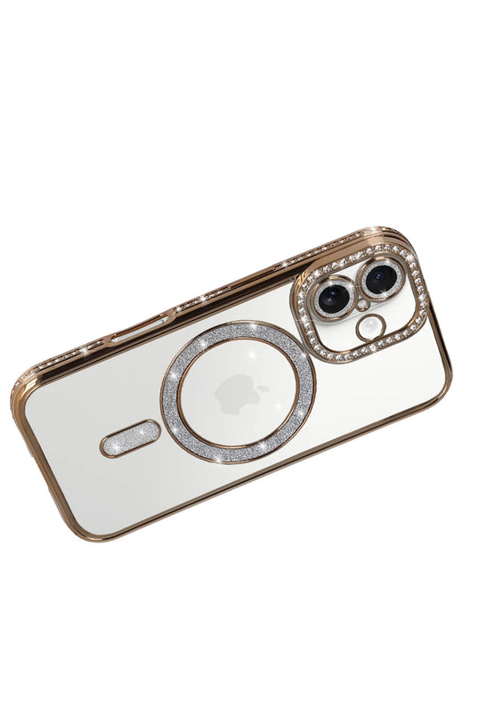 iPhone 17 Joke Simli Magneticsafe Kılıf - Gold 4