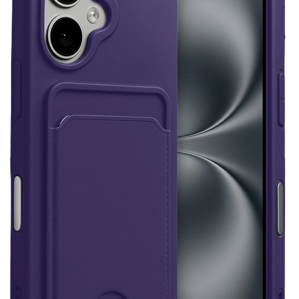 iPhone 17 Kelvin Kartvizitli Silikon Kılıf - Derin Mor