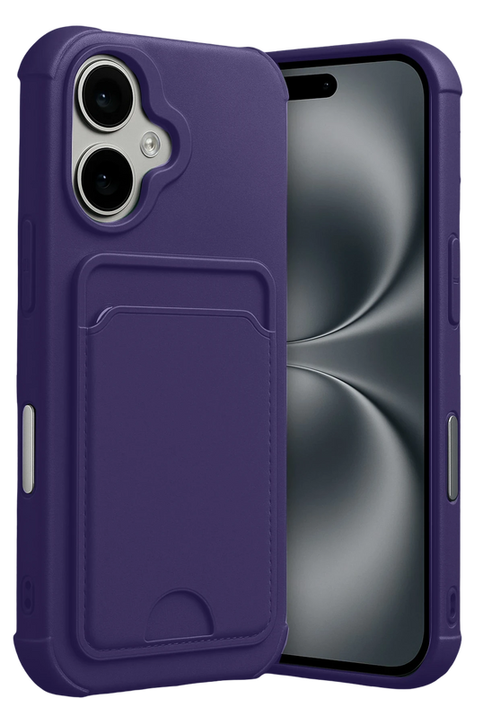 iPhone 17 Kelvin Kartvizitli Silikon Kılıf - Derin Mor