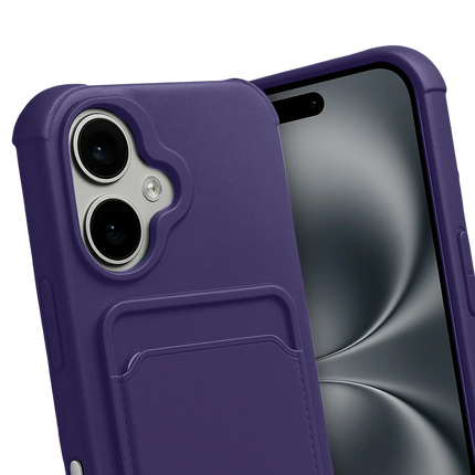 iPhone 17 Kelvin Kartvizitli Silikon Kılıf - Derin Mor 3