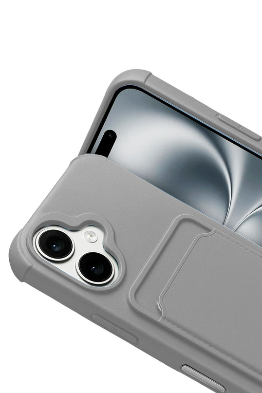iPhone 17 Kelvin Kartvizitli Silikon Kılıf - Gri 2